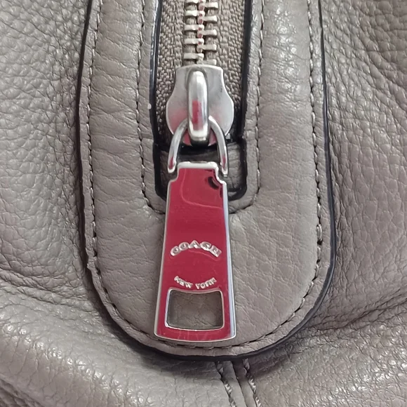 COPY - COACH Lexy Grey Pebble Leather Three Compartments Shoulder Bag #F57545 - Picture 10 of 15
